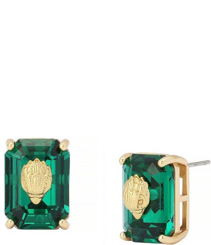 Kurt Geiger London Signature Stone Stud Earrings - Emerald - view 1