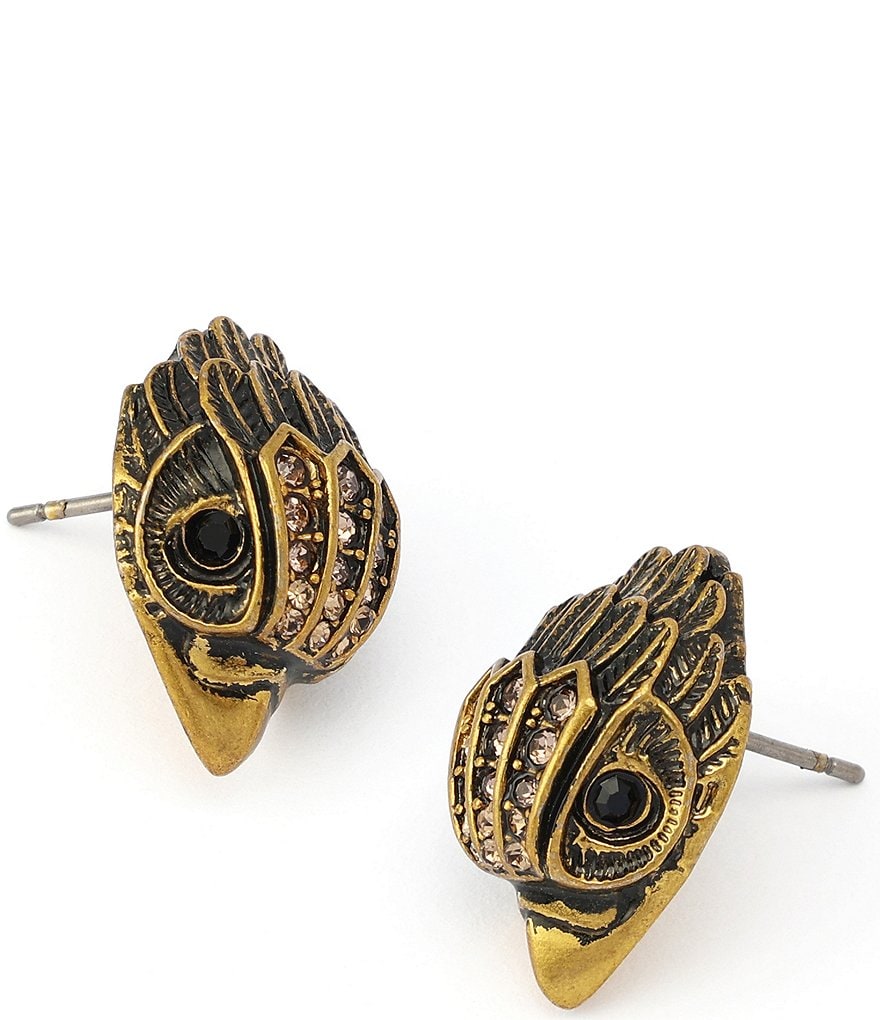 Kurt Geiger London Eagle Stud Earrings - Antique Gold - view 6