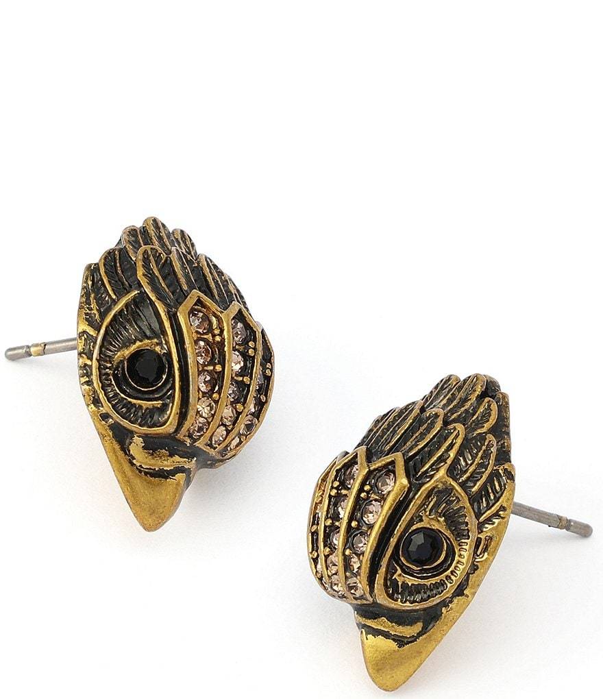 Kurt Geiger London Eagle Stud Earrings - Antique Gold - view 6