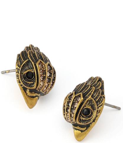Kurt Geiger London Eagle Stud Earrings - Antique Gold - view 6