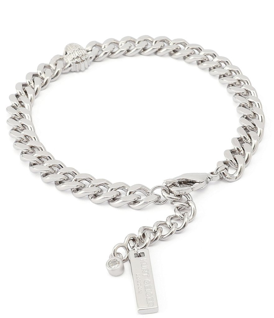 Kurt Geiger London Signature Eagle Chain Line Bracelet - Silver - view 3