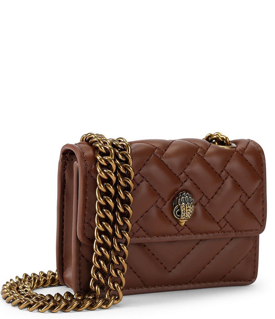 Kurt Geiger London Micro Kensington Quilted Crossbody Bag - Wine - view 34