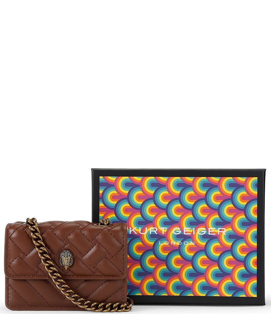 Kurt Geiger London Micro Kensington Quilted Crossbody Bag - Wine - view 35