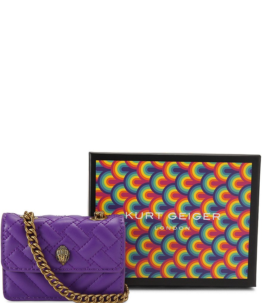 Kurt Geiger London Micro Kensington Quilted Crossbody Bag - Purple - view 5