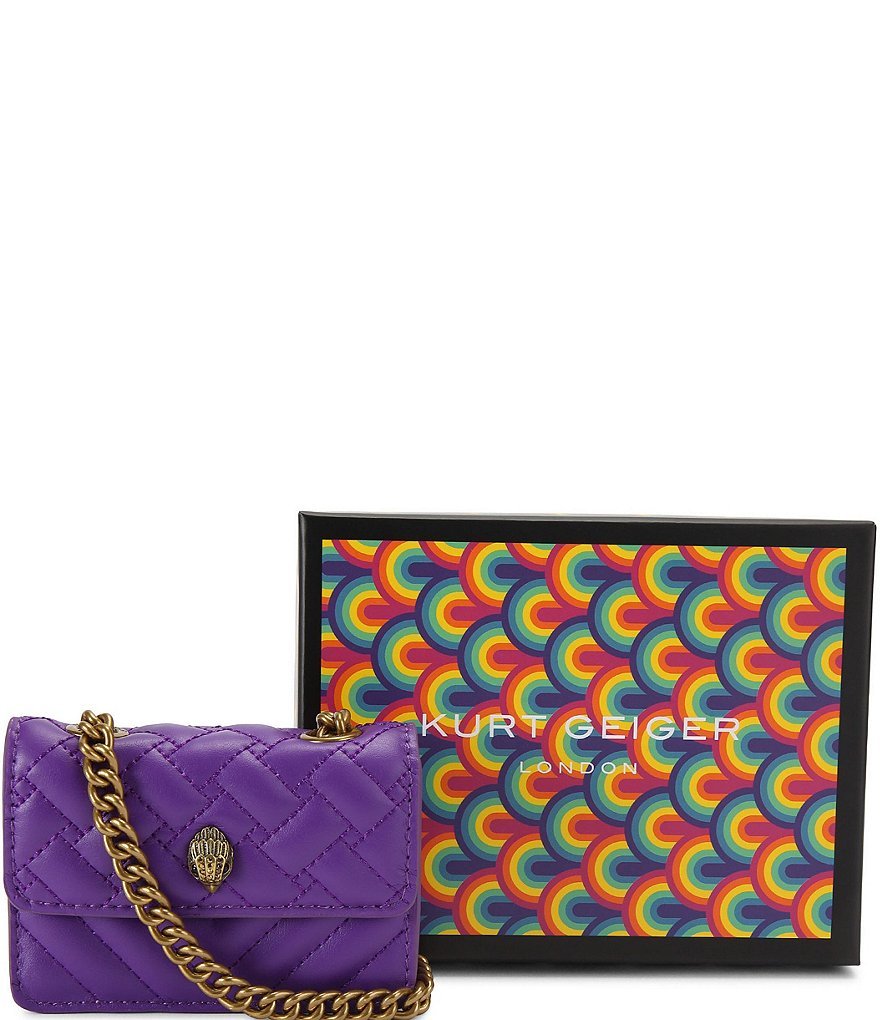 Kurt Geiger London Micro Kensington Quilted Crossbody Bag - Purple - view 5