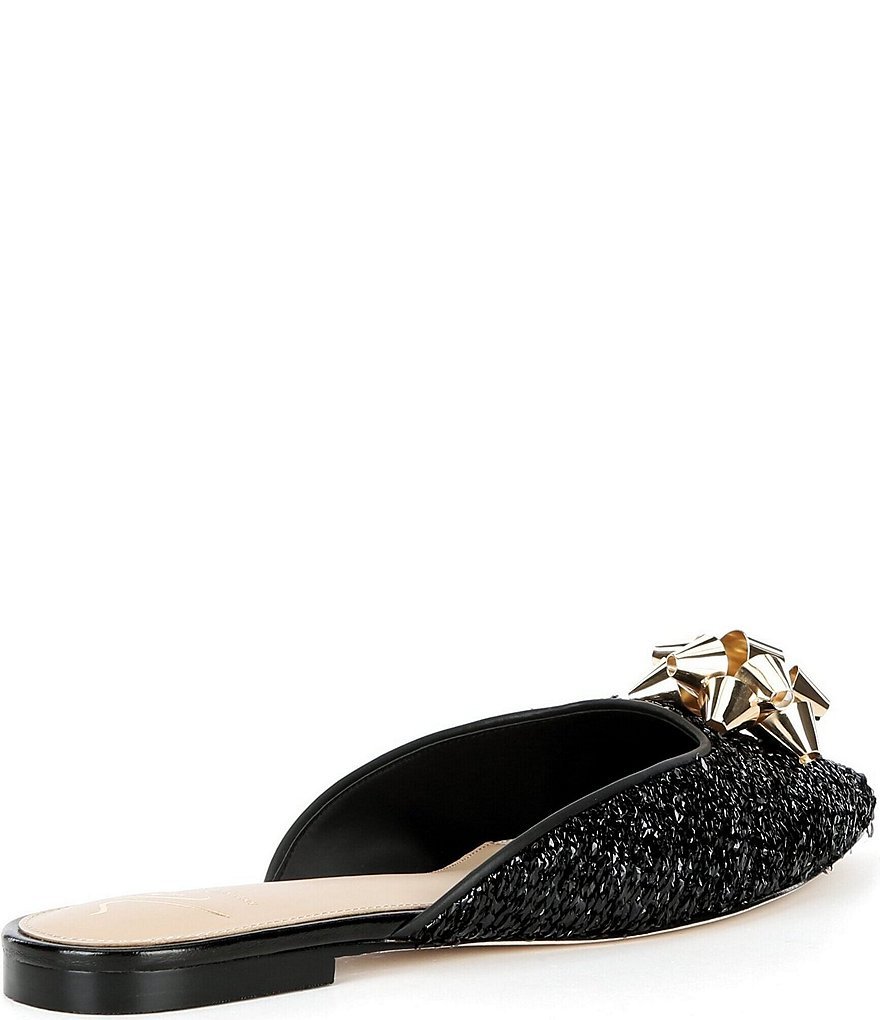 Antonio Melani x The Nat Note Estrella Textured Ornamented Bow Dress Mules - Black - view 2