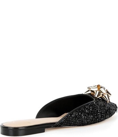 Antonio Melani x The Nat Note Estrella Textured Ornamented Bow Dress Mules - Black - view 2