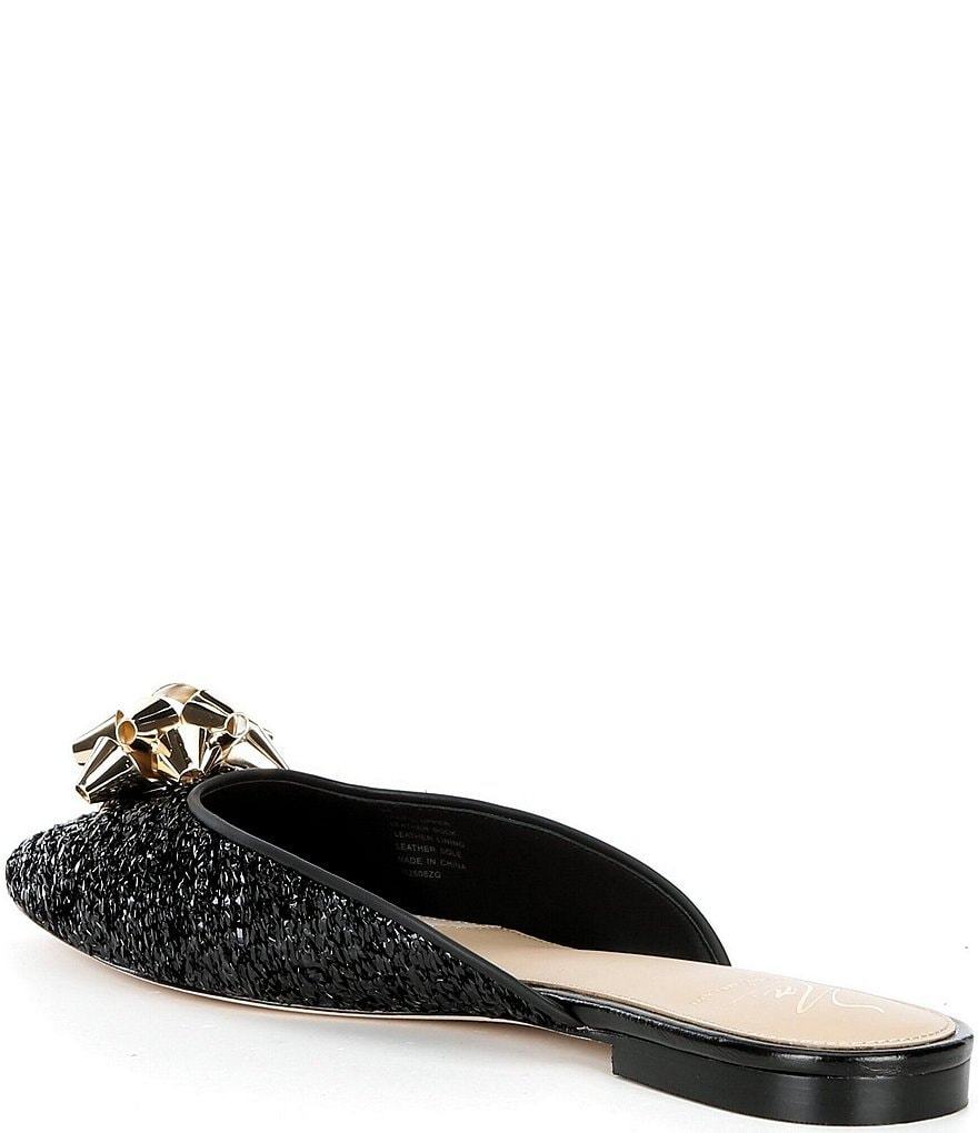 Antonio Melani x The Nat Note Estrella Textured Ornamented Bow Dress Mules - Black - view 3