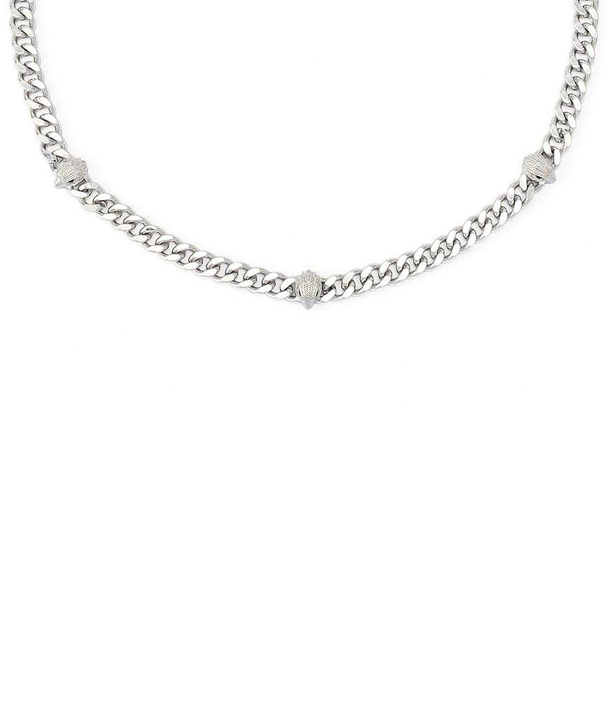 Kurt Geiger London Signature Eagle Station Chain Collar Necklace - Silver - view 3
