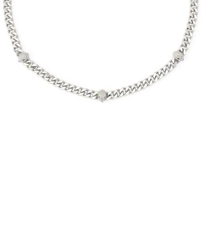 Kurt Geiger London Signature Eagle Station Chain Collar Necklace - Silver - view 3