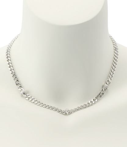 Kurt Geiger London Signature Eagle Station Chain Collar Necklace - Silver - view 4