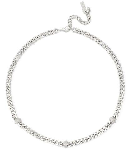 Kurt Geiger London Signature Eagle Station Chain Collar Necklace - Silver - view 1