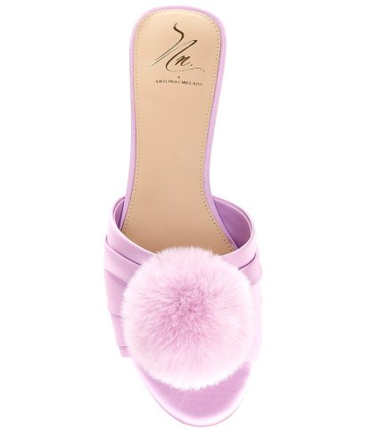 Antonio Melani x The Nat Note Olga Satin Pom Detail Slide Sandals - Orchid - view 14
