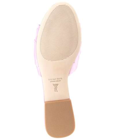 Antonio Melani x The Nat Note Olga Satin Pom Detail Slide Sandals - Orchid - view 15