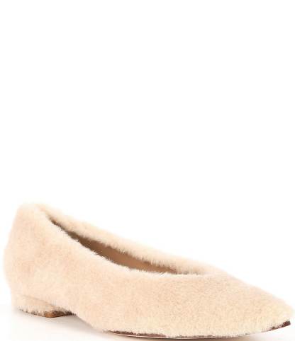Antonio Melani x Elizabeth Damrich Sofa Fluffy Faux Fur Flats - Au Lait - view 1