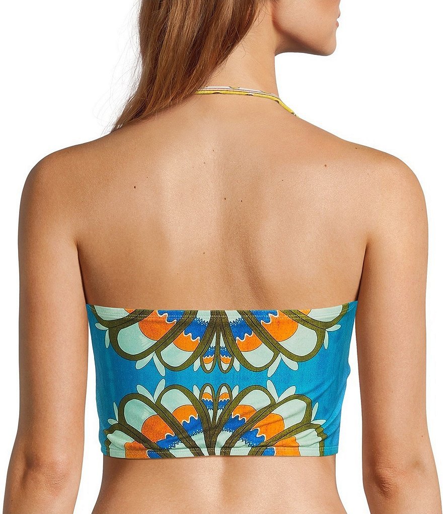 Antonio Melani Fresco Detachable Halter Strap Bandeau Swim Top - Multi - view 2