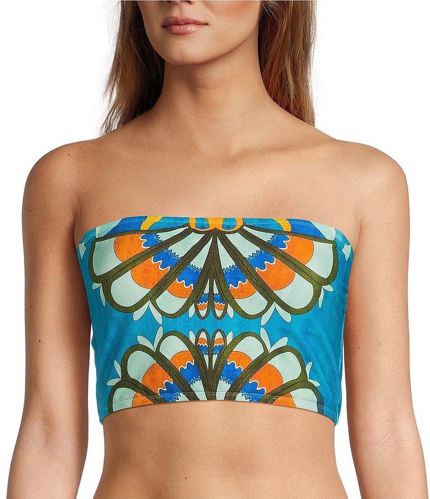 Antonio Melani Fresco Detachable Halter Strap Bandeau Swim Top - Multi - view 4