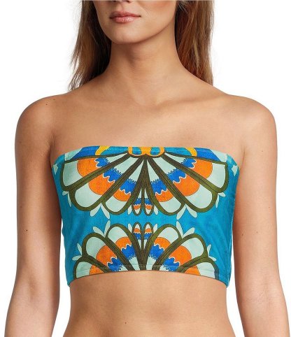 Antonio Melani Fresco Detachable Halter Strap Bandeau Swim Top - Multi - view 4