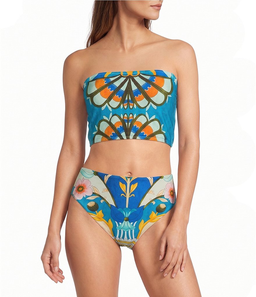 Antonio Melani Fresco Detachable Halter Strap Bandeau Swim Top - Multi - view 7