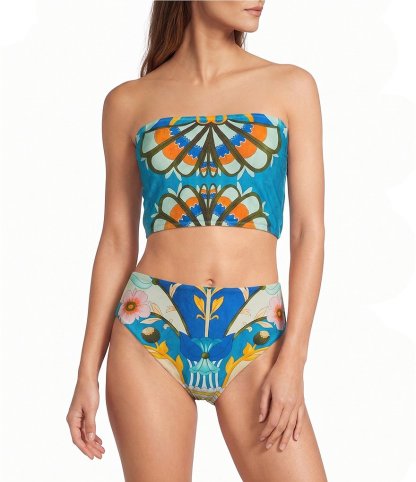 Antonio Melani Fresco Detachable Halter Strap Bandeau Swim Top - Multi - view 7