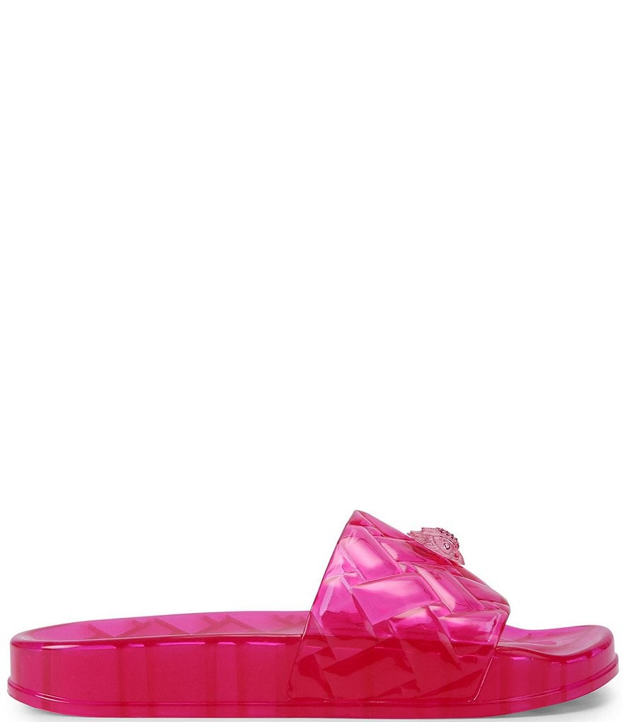 Kurt Geiger London Meena Jelly Logo Ornament Eagle Pool Slide Sandals - Bright Pink - view 9