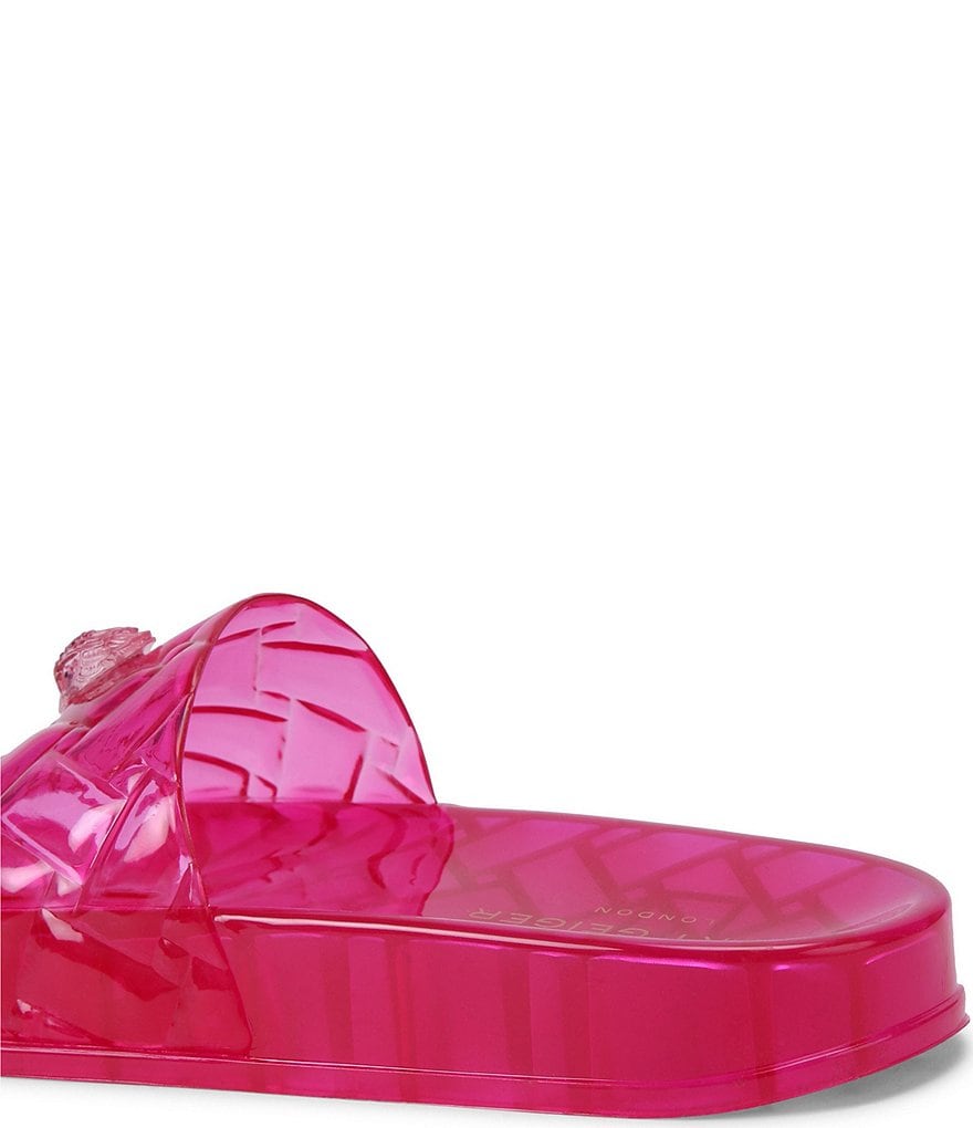Kurt Geiger London Meena Jelly Logo Ornament Eagle Pool Slide Sandals - Bright Pink - view 10