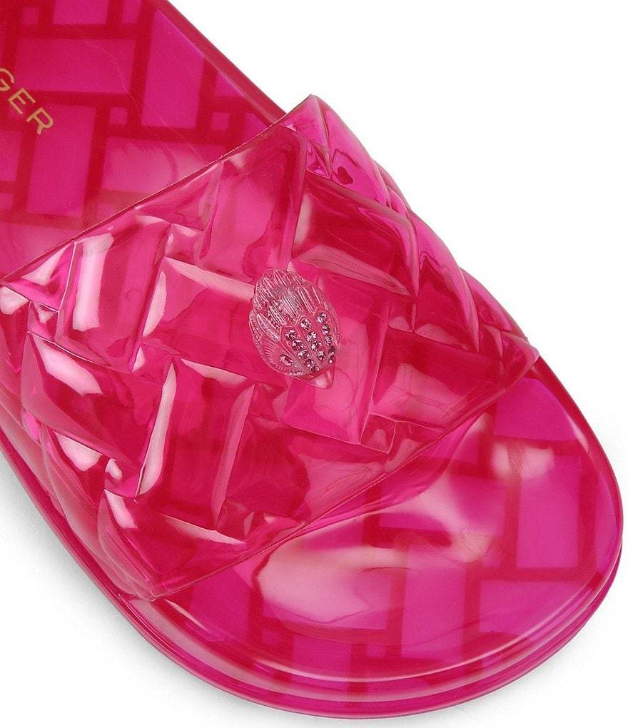 Kurt Geiger London Meena Jelly Logo Ornament Eagle Pool Slide Sandals - Bright Pink - view 11
