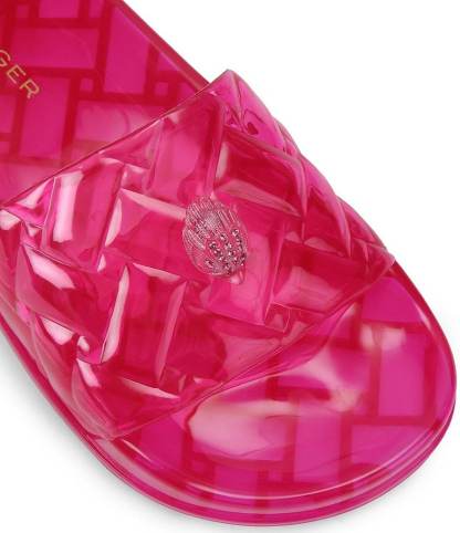Kurt Geiger London Meena Jelly Logo Ornament Eagle Pool Slide Sandals - Bright Pink - view 11
