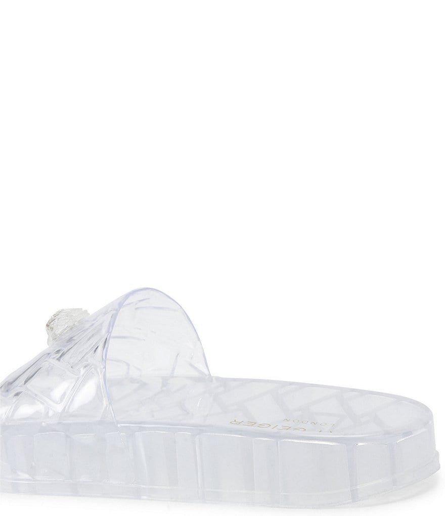 Kurt Geiger London Meena Jelly Logo Ornament Eagle Pool Slide Sandals - Clear - view 3