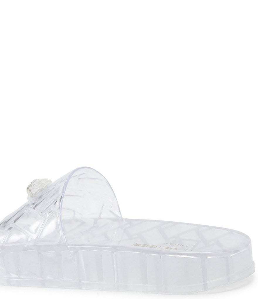 Kurt Geiger London Meena Jelly Logo Ornament Eagle Pool Slide Sandals - Clear - view 3