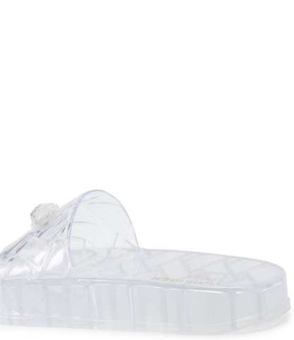 Kurt Geiger London Meena Jelly Logo Ornament Eagle Pool Slide Sandals - Clear - view 3