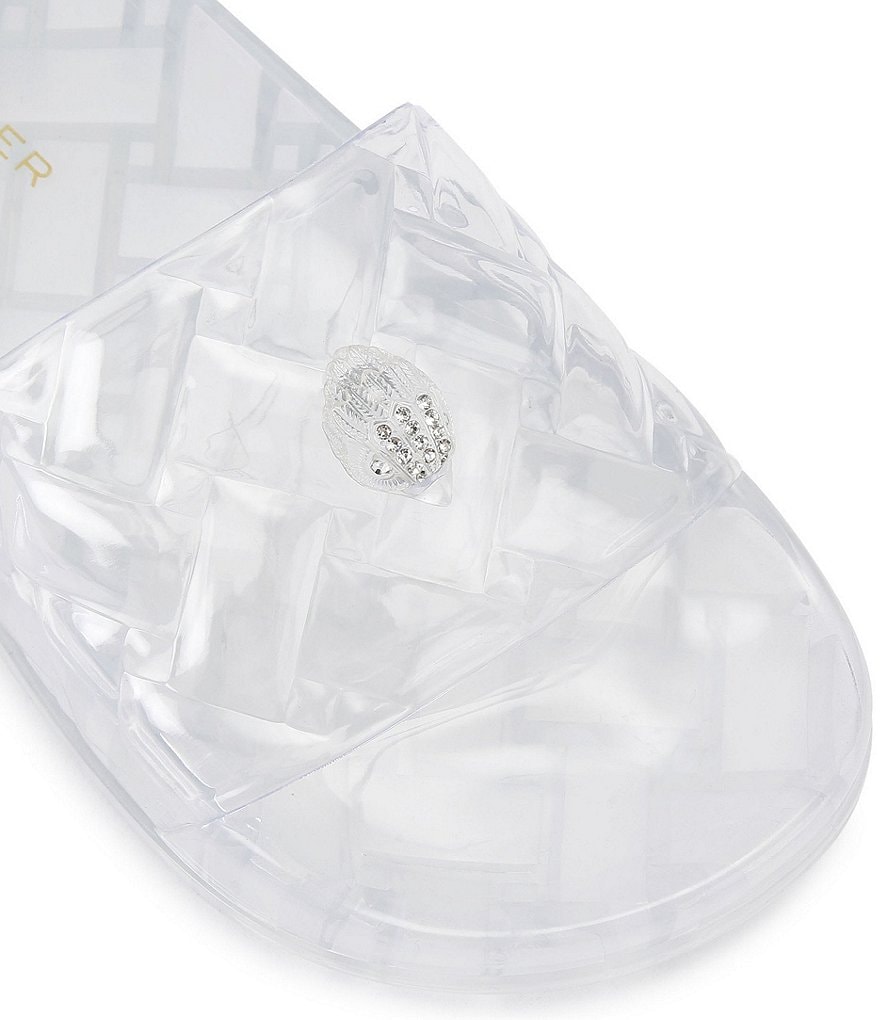 Kurt Geiger London Meena Jelly Logo Ornament Eagle Pool Slide Sandals - Clear - view 4