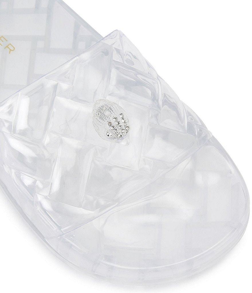 Kurt Geiger London Meena Jelly Logo Ornament Eagle Pool Slide Sandals - Clear - view 4