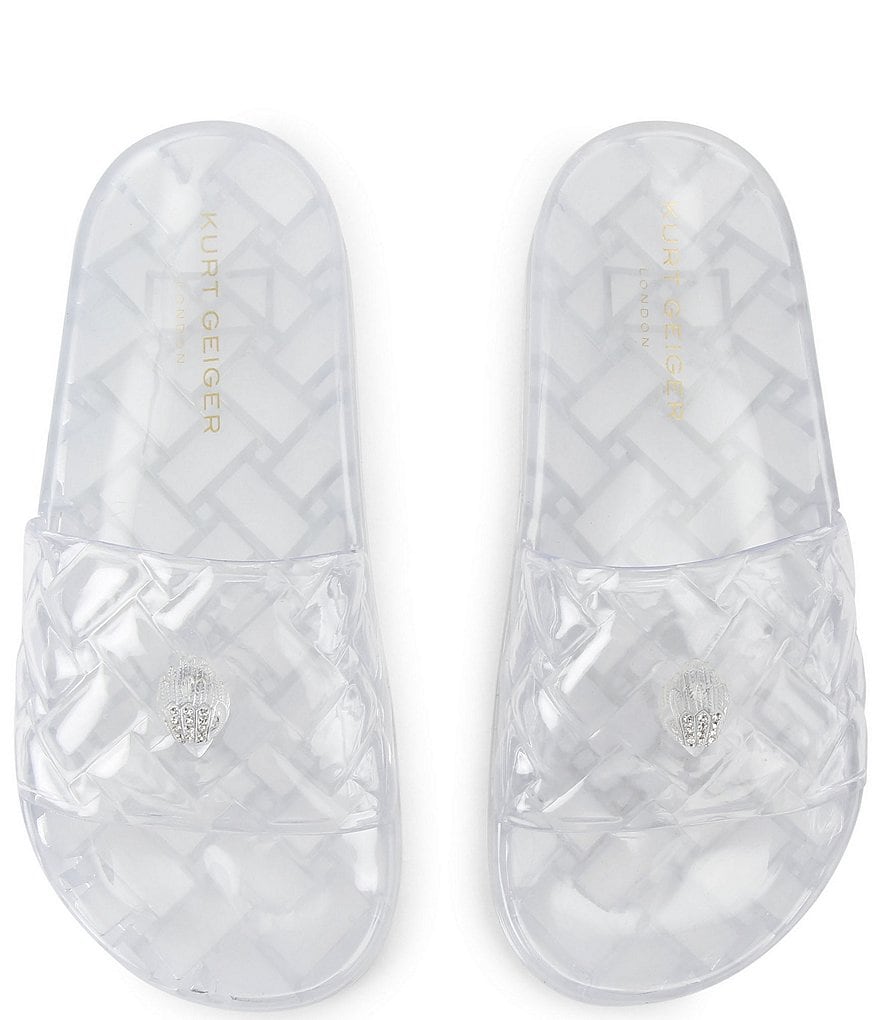 Kurt Geiger London Meena Jelly Logo Ornament Eagle Pool Slide Sandals - Clear - view 1