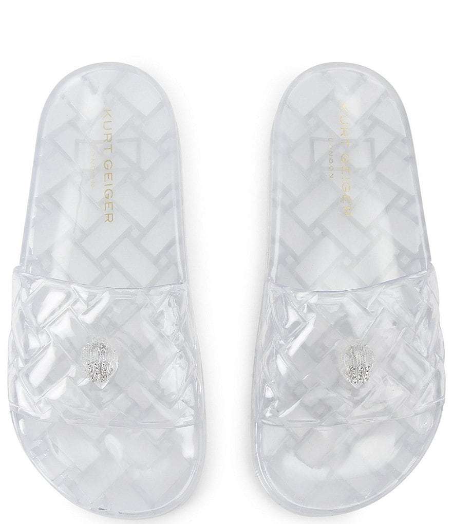 Kurt Geiger London Meena Jelly Logo Ornament Eagle Pool Slide Sandals - Clear - view 1