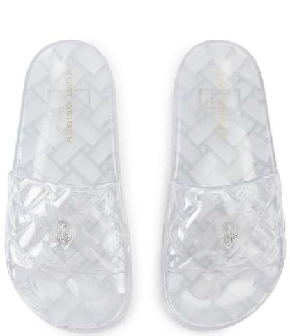 Kurt Geiger London Meena Jelly Logo Ornament Eagle Pool Slide Sandals - Clear - view 1