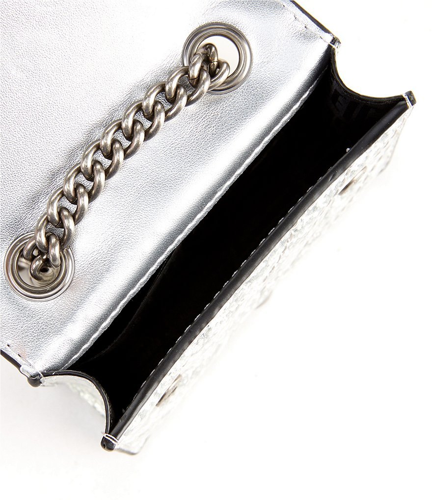 Kurt Geiger London Micro Metallic Sequin Chain Crossbody Bag - Silver - view 4