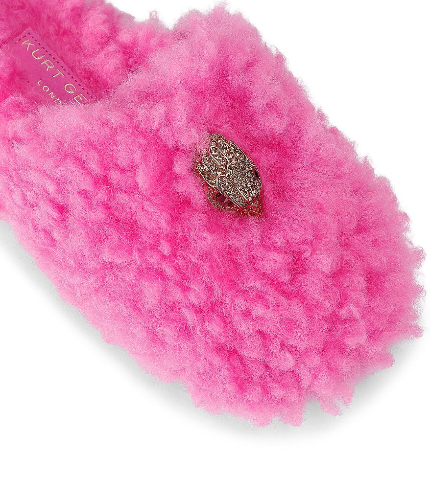 Kurt Geiger London Kensington Faux Shearling Logo Ornament Slippers - Pink - view 8