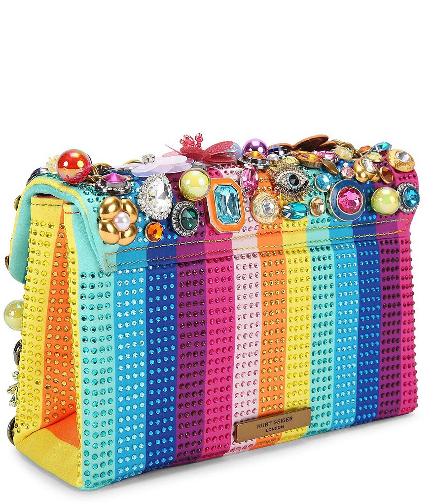 Kurt Geiger London Medium Kensington Tuttifrutti 3D Embellished Flower Convertible Crossbody Bag - Multi - view 3