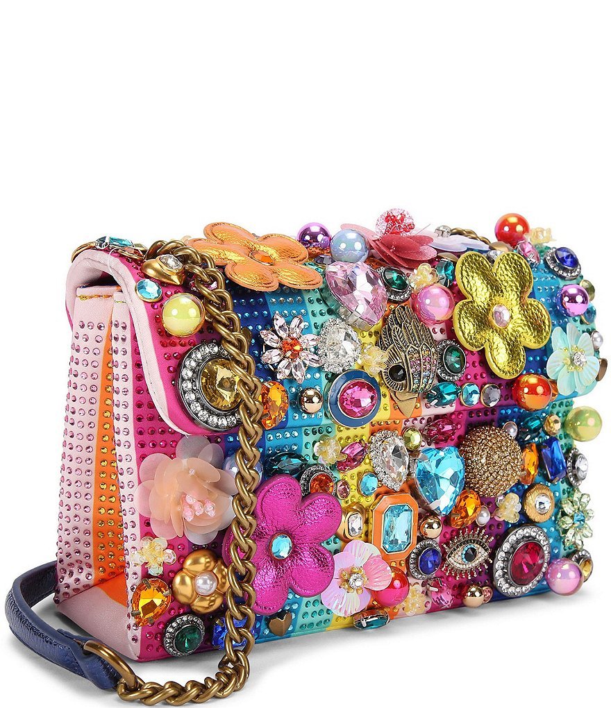 Kurt Geiger London Medium Kensington Tuttifrutti 3D Embellished Flower Convertible Crossbody Bag - Multi - view 4