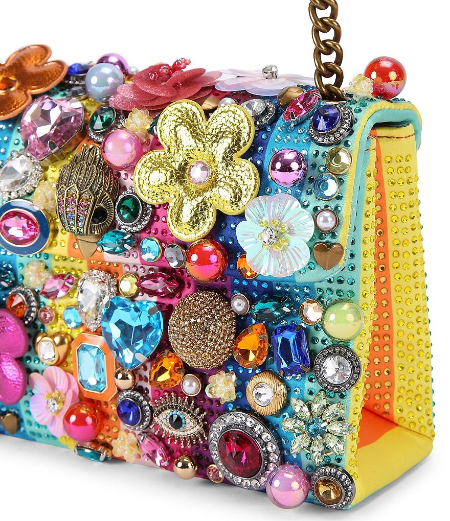 Kurt Geiger London Medium Kensington Tuttifrutti 3D Embellished Flower Convertible Crossbody Bag - Multi - view 5