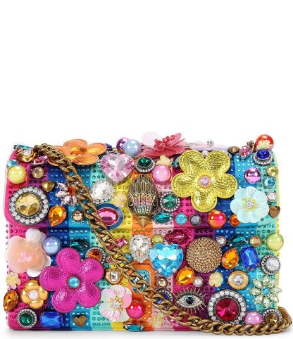 Kurt Geiger London Medium Kensington Tuttifrutti 3D Embellished Flower Convertible Crossbody Bag - Multi - view 1