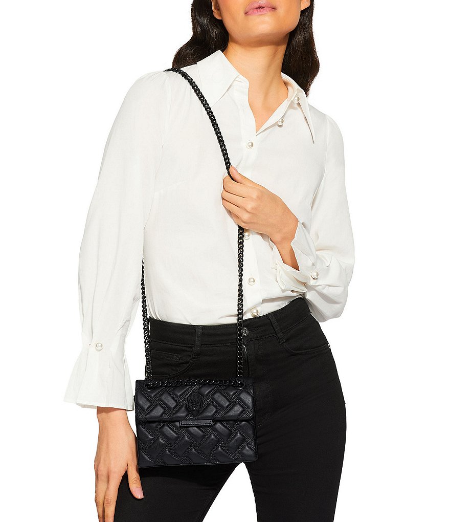 Kurt Geiger London Mini Kensington Drench Puffy Quilted Chain Crossbody Bag - Black - view 2