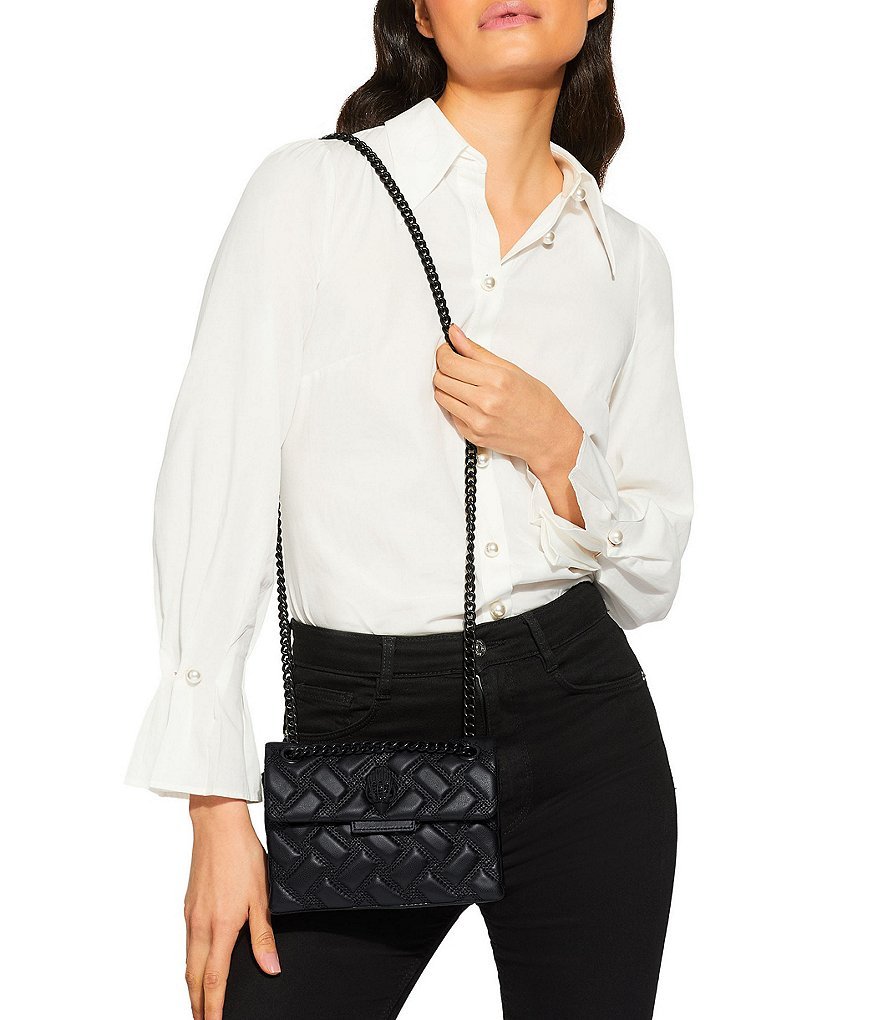 Kurt Geiger London Mini Kensington Drench Puffy Quilted Chain Crossbody Bag - Black - view 2