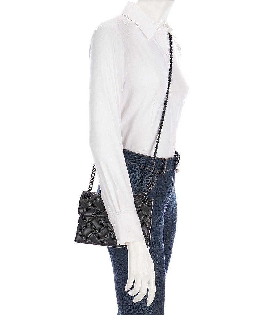 Kurt Geiger London Mini Kensington Drench Puffy Quilted Chain Crossbody Bag - Black - view 6
