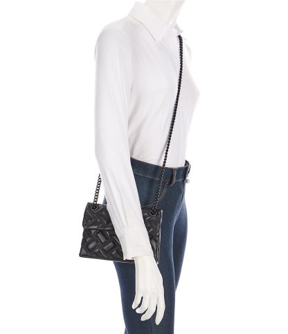 Kurt Geiger London Mini Kensington Drench Puffy Quilted Chain Crossbody Bag - Black - view 6