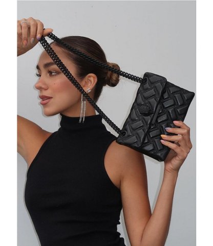 Kurt Geiger London Mini Kensington Drench Puffy Quilted Chain Crossbody Bag - Black - view 11