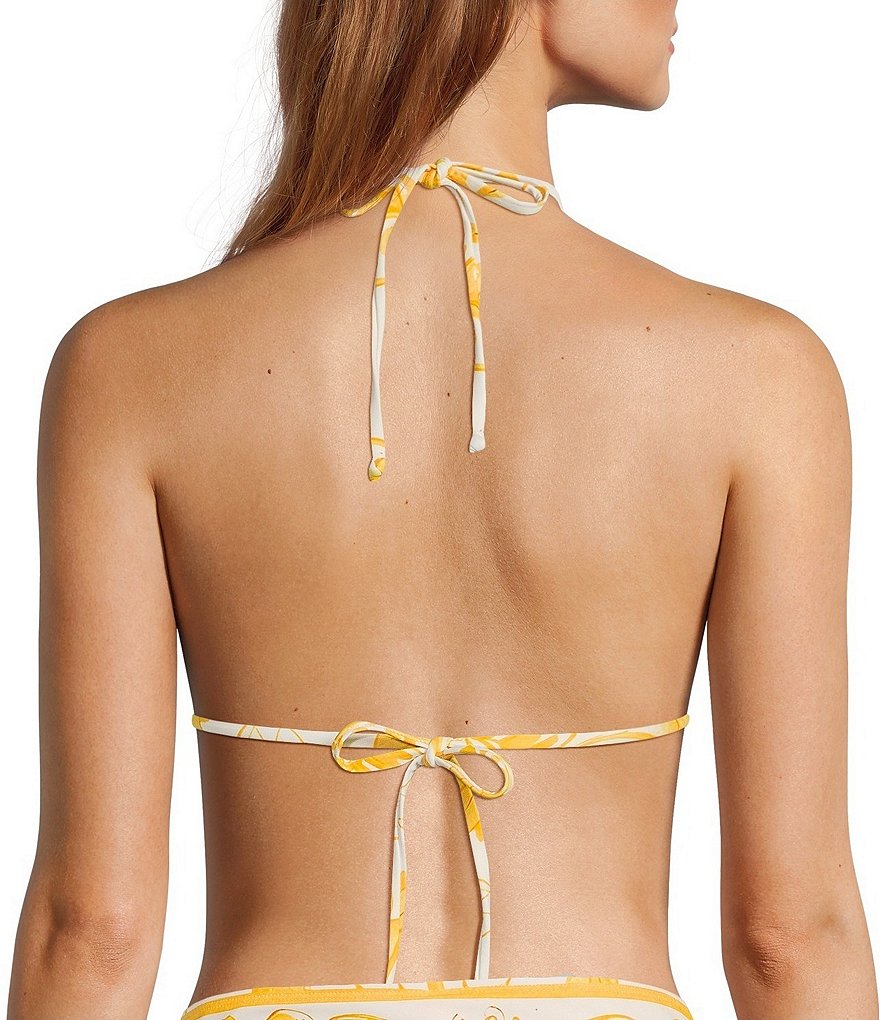 Antonio Melani x Stephanie Covington Sonia Scarf Placement Print Triangle Swim Top - Marigold - view 2