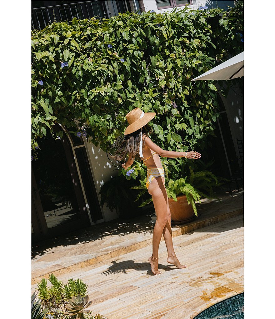 Antonio Melani x Stephanie Covington Sonia Scarf Placement Print Triangle Swim Top - Marigold - view 6