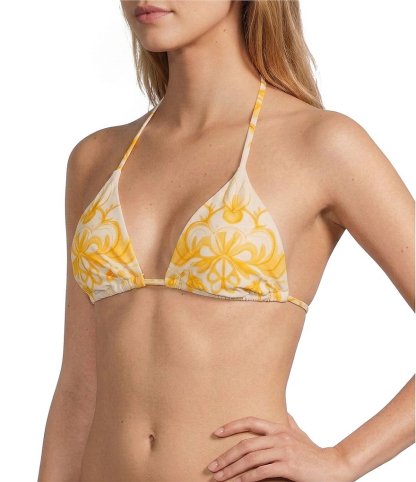 Antonio Melani x Stephanie Covington Sonia Scarf Placement Print Triangle Swim Top - Marigold - view 1